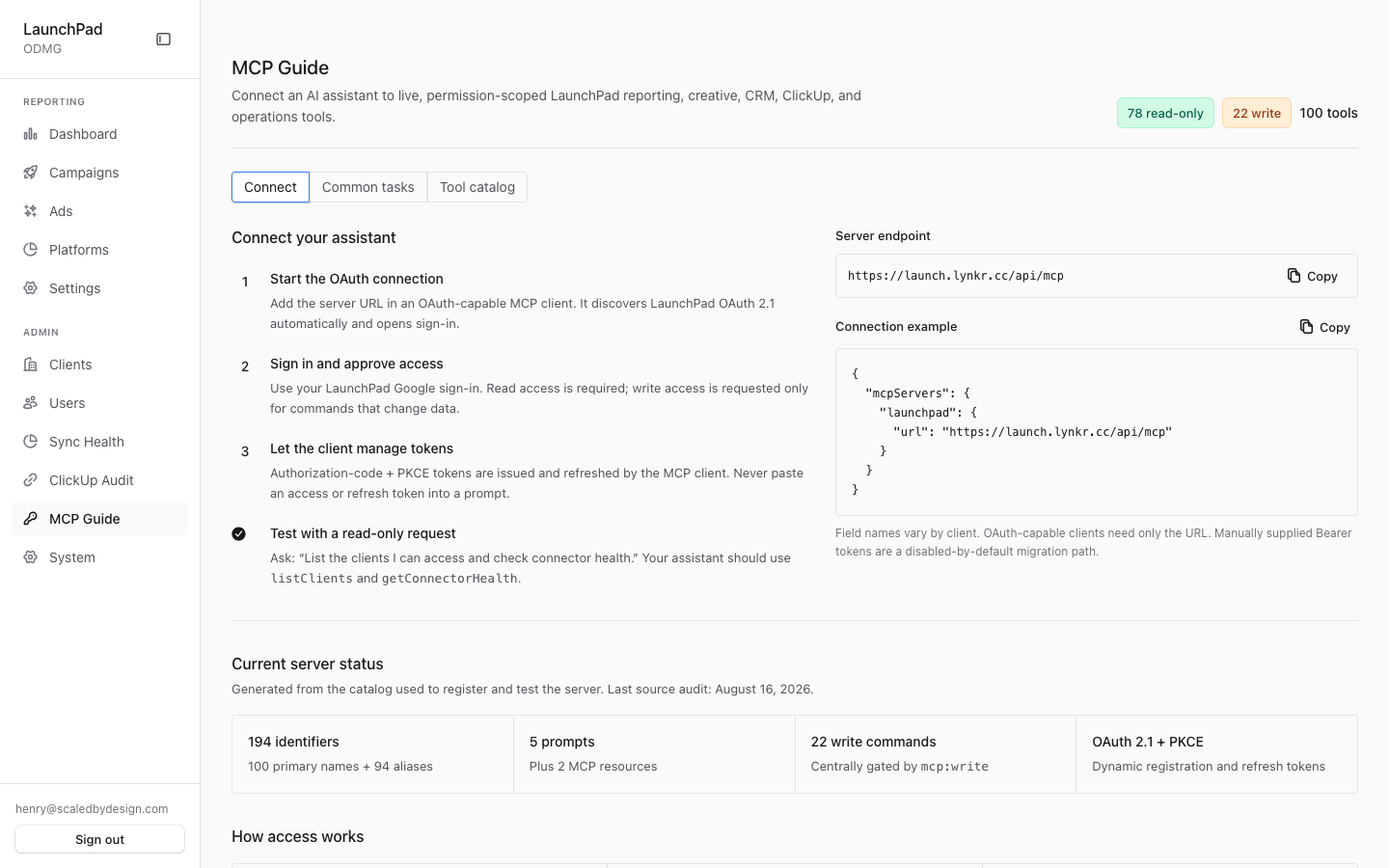 Admin: MCP Guide